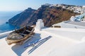 Traditional santorini island architecture and amazing sea view. Santorini, Greece