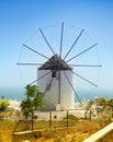 Traditional Santorini windmill Royalty Free Stock Photo