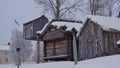 Traditional sapmi cabin in Arjeplog Royalty Free Stock Photo