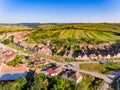 Traditional Saxon Village Crit - Kreuz (Detschkrets) in Transylvania, Romania aerial view