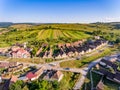 Traditional Saxon Village Crit - Kreuz (Detschkrets) in Transylvania, Romania aerial view