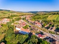 Traditional Saxon Village Crit - Kreuz (Detschkrets) in Transylvania, Romania aerial view