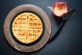 Traditional Scandinavian style waffles served on a rustic plate