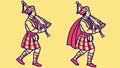 Traditional Scottish Bagpipers Silhouette Vector, vector design Generative AI Royalty Free Stock Photo