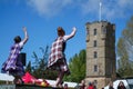 Traditional scottish Highland dancing in kilts