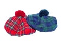 Traditional Scottish Red and Green Tartan Bonnets. Royalty Free Stock Photo