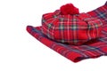 Traditional Scottish Red Tartan Bonnet and Scarf Royalty Free Stock Photo