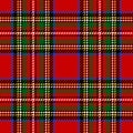 Traditional Scottish tartan plaid Royal Stewart in red, black, green, yellow, white. Seamless Christmas multicolored small check.