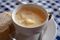 Traditional scottish white cream soup, cullen skink made with smoked paddock fish, Scotland Royalty Free Stock Photo