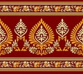 Traditional seamless indian border for textile design