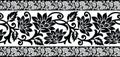 Traditional seamless indian textile floral border