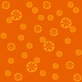 Traditional Seamless Pattern with Colorful Citruses on the Orange Background.