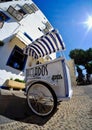Traditional ice cream cart in Peniscola, special perspective