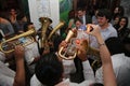 Traditional Serbian party with trumpeters