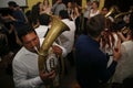 Traditional Serbian party with trumpeters