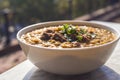 a traditional serving of haleem a thick porridge Royalty Free Stock Photo