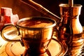 Traditional serving of Turkish coffee