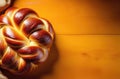 traditional Shabbat challah, homemade Braided challah bun, Purim pastries, national Jewish cuisine, traditional Jewish dish