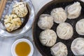 Traditional Shanghai food including dumpling, wonton and xiaolongbao Royalty Free Stock Photo