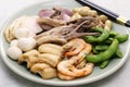 Traditional Shanghai summer cuisine. the meat and vegetables were soaked in aged Chinese wine lees brine.