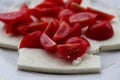 Traditional sheep cheese with tomatoes Royalty Free Stock Photo