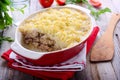 Traditional shepherd pie with meat Royalty Free Stock Photo