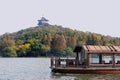 Traditional ship on the West lake, Hangzhou, China Royalty Free Stock Photo