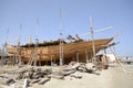 Traditional shipbuilding in Oman Royalty Free Stock Photo