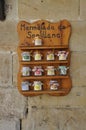Santillana del Mar, 13th april: Traditional shop products from Medieval Santillana del Mar town in Spain