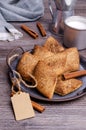 Traditional shortbread cookies with cinnamon