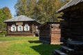 Traditional Siberian wooden house in the Taltsy Architectural-Ethnographic Museum