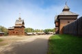 Traditional Siberian wooden house in the Taltsy Architectural-Ethnographic Museum