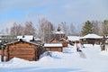 Traditional Siberian Wooden House at Taltsy Museum of Wooden Architecture