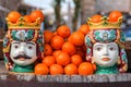 Traditional Sicilian ceramic heads Royalty Free Stock Photo