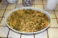 A traditional Sicilian spaghetti dish called `spaghetti con broccoli arriminati` composed of cauliflower, pine nuts, raisins and t