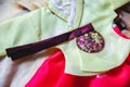traditional korean clothes on korean child's birthday celebration asyandi
