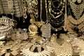 Traditional silver jewellery on display in a Turkish bazaar