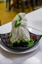 Traditional Singapore cold dessert called Chendol