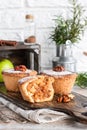 Traditional smerican shortbread apple mini-pie