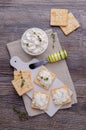 Traditional soft cheese with thyme Royalty Free Stock Photo