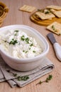 Traditional soft cheese with thyme Royalty Free Stock Photo