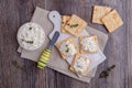 Traditional soft cheese with thyme Royalty Free Stock Photo