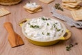 Traditional soft cheese with thyme Royalty Free Stock Photo