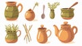 Traditional South American Mate Tea Preparation Set for Relaxing Gourmet Experience Royalty Free Stock Photo