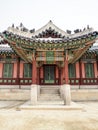 Traditional south Korean gate in vibrant colors