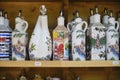 Traditional souvenir bottles on display at Krka National Park.