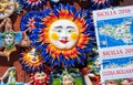 Traditional souvenirs of ceramics and Trinacria is symbol of Sicily