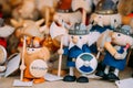 Popuar Souvenirs Ethnic Folk National Wooden Viking Dolls Toys At European Estonian Market. Popular Souvenir From
