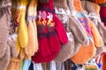 Traditional souvenirs at the market in La Paz, Bolivia. Royalty Free Stock Photo