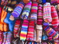 Traditional souvenirs at the market in La Paz, Bolivia. Royalty Free Stock Photo